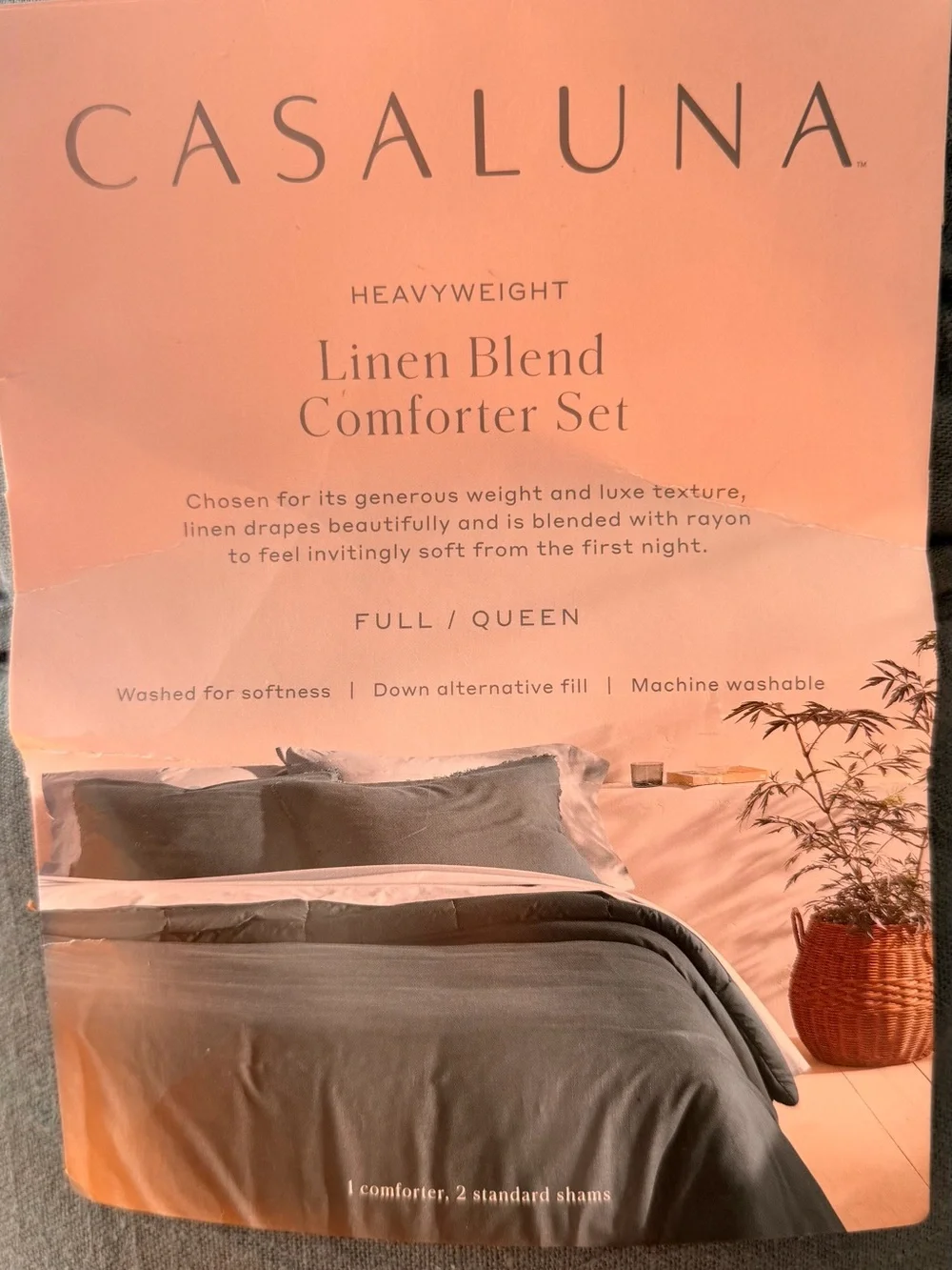 Casaluna Linen Blend Comforter Set - Olive